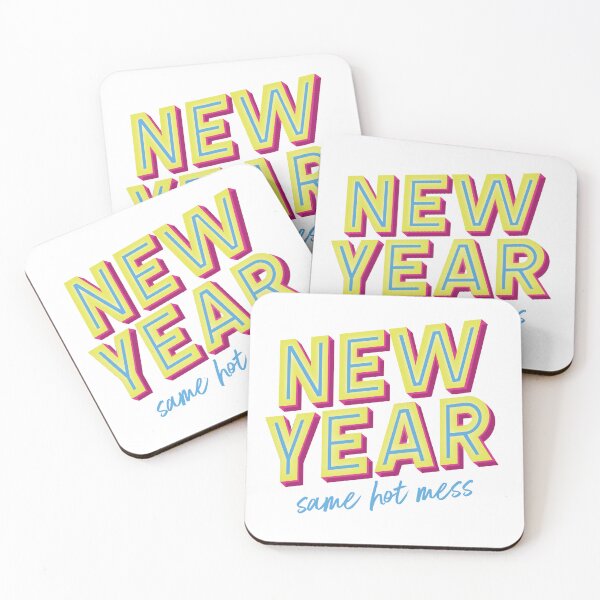 Item preview, NEW YEAR Same Hot Mess (Slant Yellow and Pink) designed and sold by Springdog6.