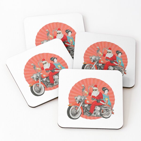 Item preview, Christmas Santa Claus Riding Motorcycle Retro Art, Cool Santa Claus , Unique Holiday , Festive Graphic designed and sold by Indyadizine.