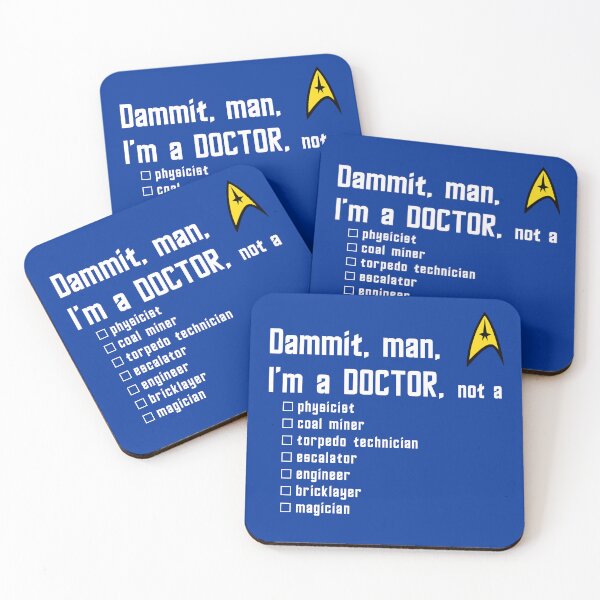Item preview, Dammit Man / Dammit Jim I'm a Doctor designed and sold by Black Cat Tees.