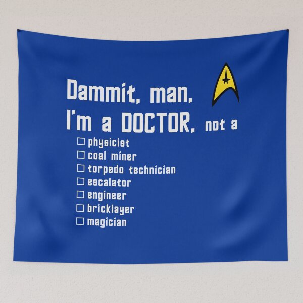 Item preview, Dammit Man / Dammit Jim I'm a Doctor designed and sold by Black Cat Tees.
