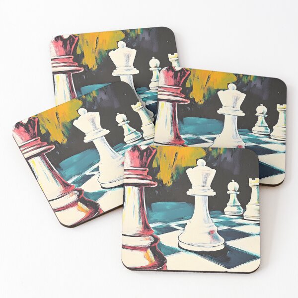 Item preview, White Queen Takes Center Stage Dynamic Chessboard with Bold Contrast and Tension designed and sold by OlfactoART Studio.