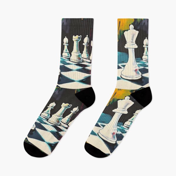 Item preview, White Queen Takes Center Stage Dynamic Chessboard with Bold Contrast and Tension designed and sold by OlfactoART Studio.