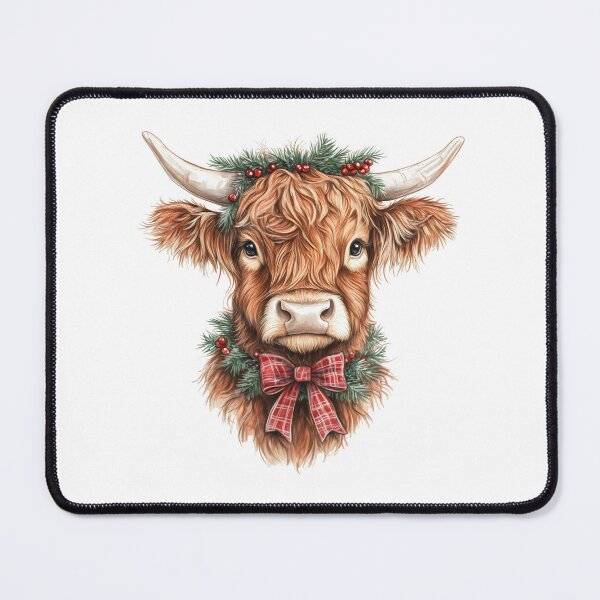 Item preview, Christmas Highland Cow, Christmas Highland Cow,Christmas Cow with bow designed and sold by Fine-Spot.