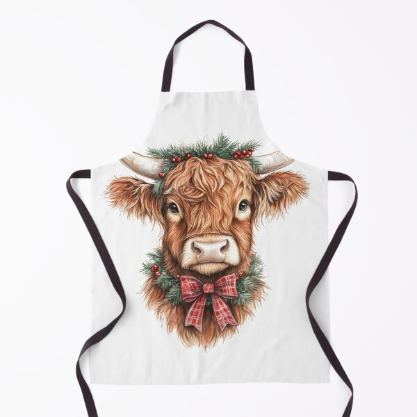 Item preview, Christmas Highland Cow, Christmas Highland Cow,Christmas Cow with bow designed and sold by Fine-Spot.