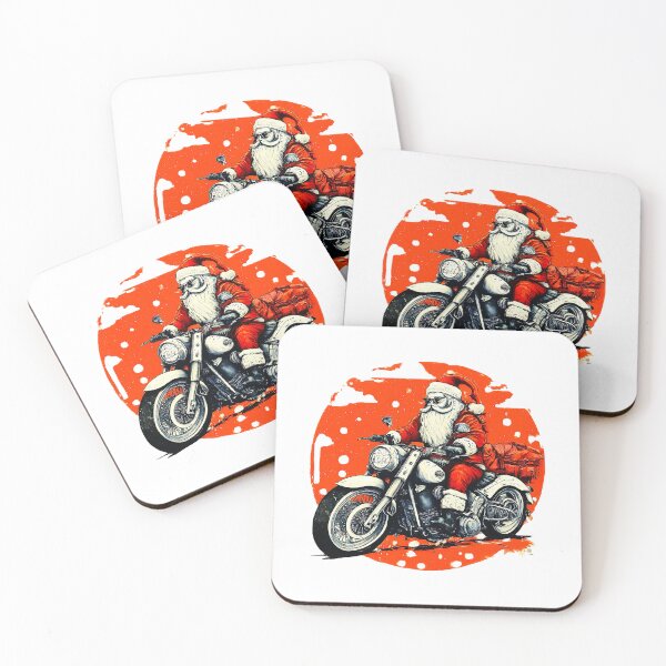 Item preview, Christmas Santa Biker , Santa Claus Motorcycle Rider , Holiday Santa Riding Bike , Funny Christmas , Biker Santa designed and sold by Indyadizine.