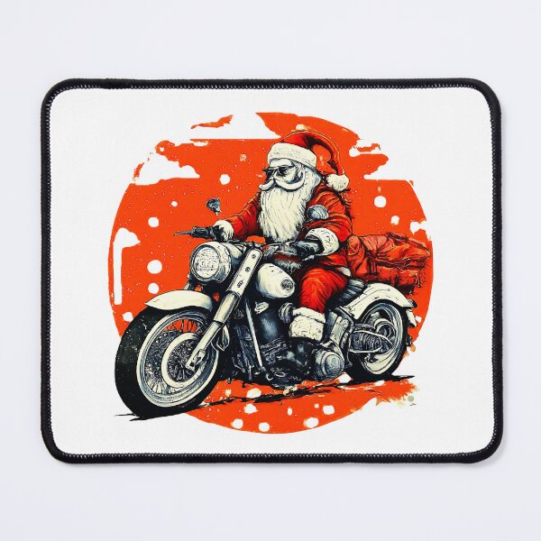Item preview, Christmas Santa Biker , Santa Claus Motorcycle Rider , Holiday Santa Riding Bike , Funny Christmas , Biker Santa designed and sold by Indyadizine.