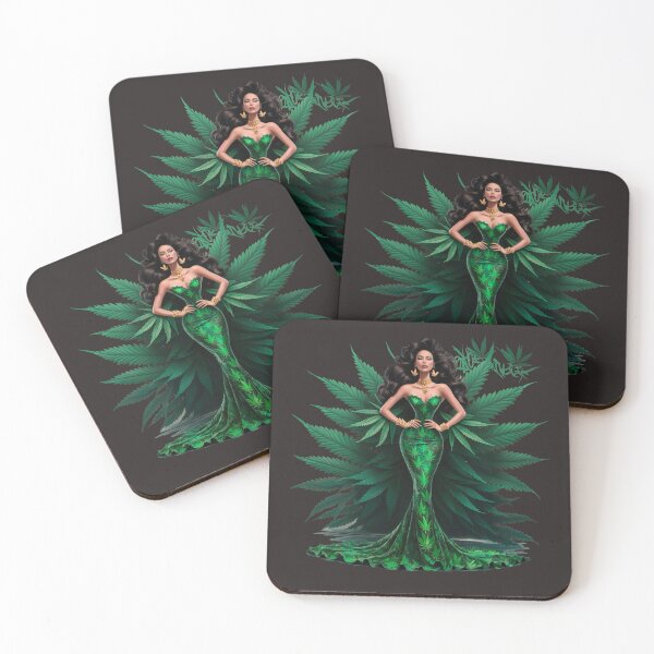 Item preview, Elegant Cannabis-Themed Fashion Illustration designed and sold by Thaivi Design.