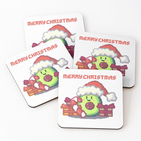 Item preview, kawaii christmas avocado pixel art merry christmas designed and sold by ZerpaGiovanna.