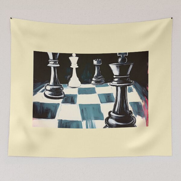 Item preview, Bold Strokes Vivid Chessboard Clash Colorful Abstract Art of Strategic Battle AI Generated designed and sold by OlfactoART Studio.