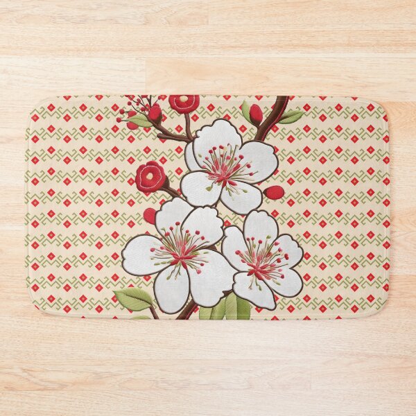 Item preview, Flower Embroidery on Geometric Pattern designed and sold by Ciervo Primavera.