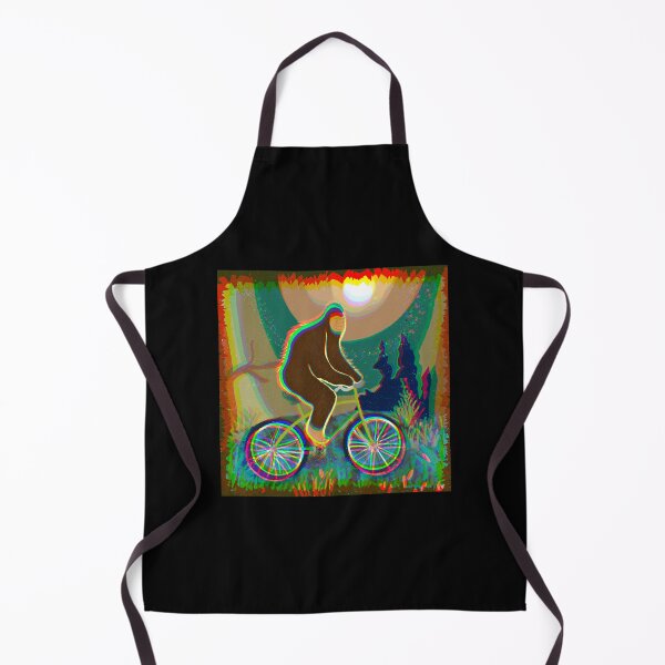 Item preview, Chromatic Aberration of Sasquatch moonlight Forest bike rider designed and sold by starlabrady.
