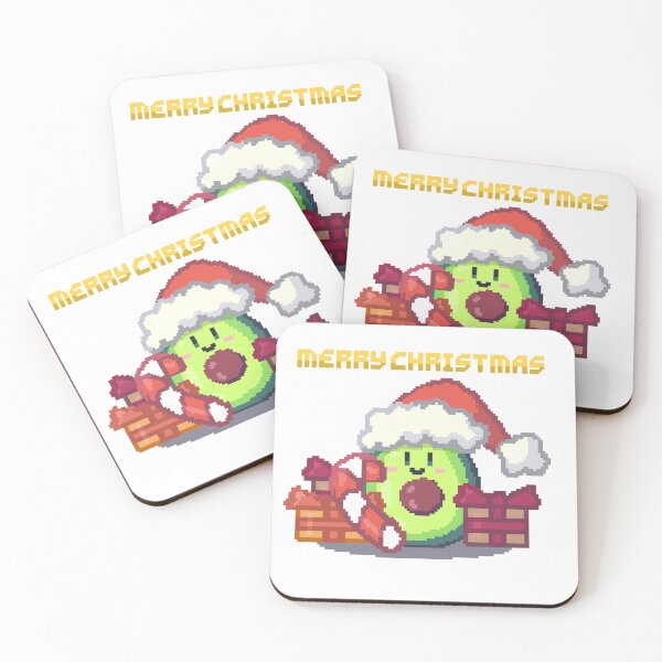 Item preview, kawaii christmas avocado pixel art merry christmas designed and sold by ZerpaGiovanna.