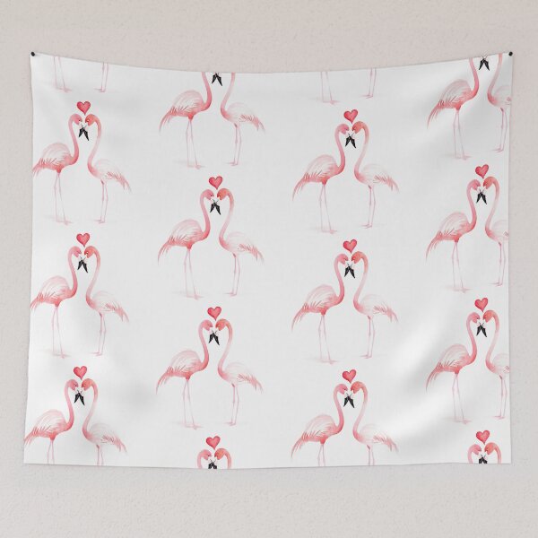 Item preview, Watercolor flamingo family, watercolor flamingo, valentine day, love, adorable animals designed and sold by Victoria Riabov.