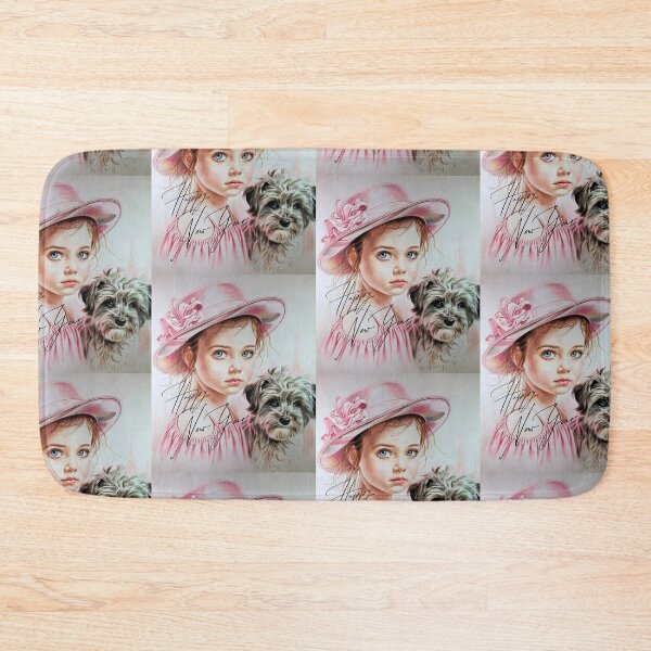Item preview, Charming Duo: Happy New Year Pastel Colors Art - Girl In Pink With Dog designed and sold by InspiredCreatives.
