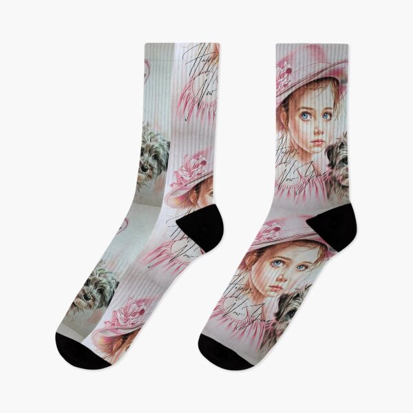 Item preview, Charming Duo: Happy New Year Pastel Colors Art - Girl In Pink With Dog designed and sold by InspiredCreatives.