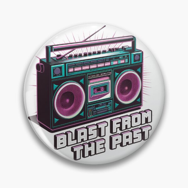 Item preview, Retro Boombox with Neon Speakers - "Blast From The Past" 80s 90s Vibe designed and sold by InkBlvd.
