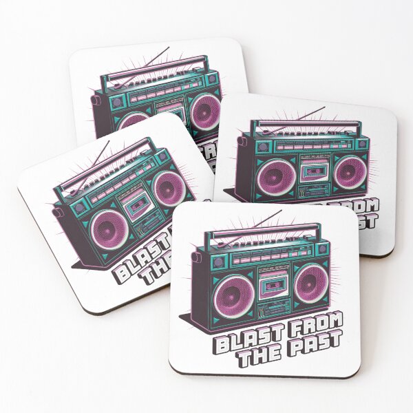 Item preview, Retro Boombox with Neon Speakers - "Blast From The Past" 80s 90s Vibe designed and sold by InkBlvd.