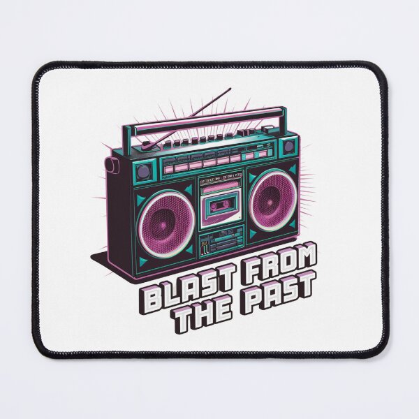 Item preview, Retro Boombox with Neon Speakers - "Blast From The Past" 80s 90s Vibe designed and sold by InkBlvd.