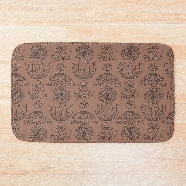 Item preview, Scandinavian Hand Drawn Boho Floral Pattern - Mocha Mousse designed and sold by Valerie Englehart.