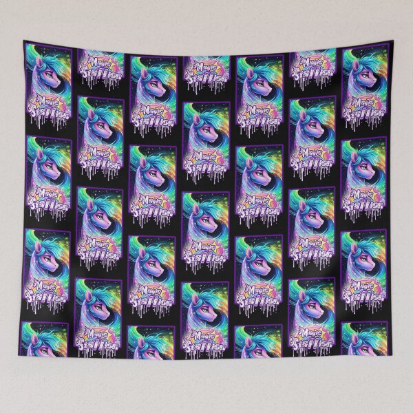 Item preview, MAGIC STALLION - RAINBOW SPACE DUST (BLACK) designed and sold by Dolls X Beauty.