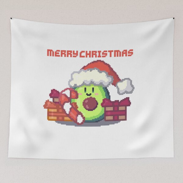 Item preview, kawaii christmas avocado pixel art merry christmas designed and sold by ZerpaGiovanna.