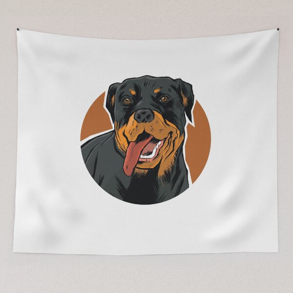 Item preview, Rottweiler Dog with Tongue Out designed and sold by TurtleDojo.