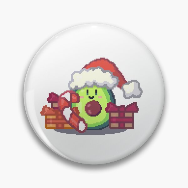 Item preview, kawaii christmas avocado pixel art merry christmas designed and sold by ZerpaGiovanna.