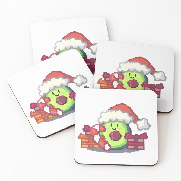 Item preview, kawaii christmas avocado pixel art merry christmas designed and sold by ZerpaGiovanna.