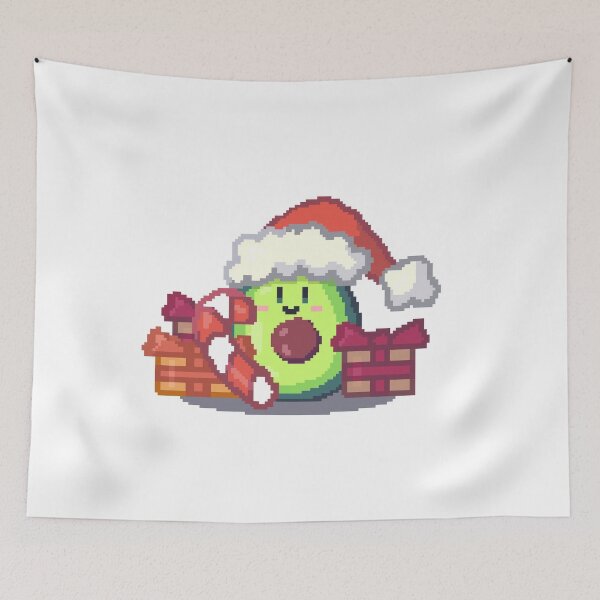 Item preview, kawaii christmas avocado pixel art merry christmas designed and sold by ZerpaGiovanna.