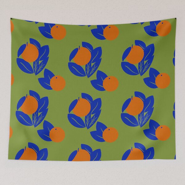 Item preview, Bold Oranges Pattern With Green and Blue - Matisse-Inspired designed and sold by alisnwonderland.