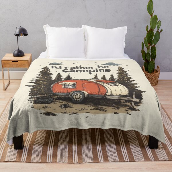 Item preview, I'd Rather Be Camping in My Retro RV Camper designed and sold by OriginalBeerCat.