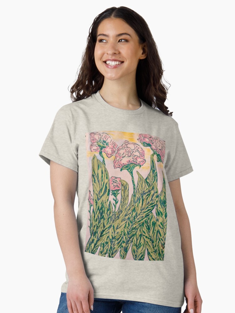 Thumbnail 2 of 7, Classic T-Shirt, The Enchanted Garden of Pink Begonias designed and sold by Ladyinthemitten.