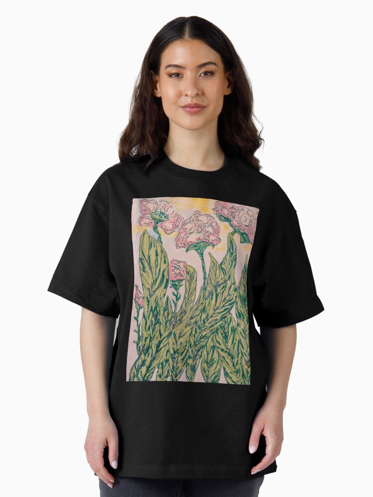 Thumbnail 1 of 7, Oversized T-Shirt, The Enchanted Garden of Pink Begonias designed and sold by Ladyinthemitten.