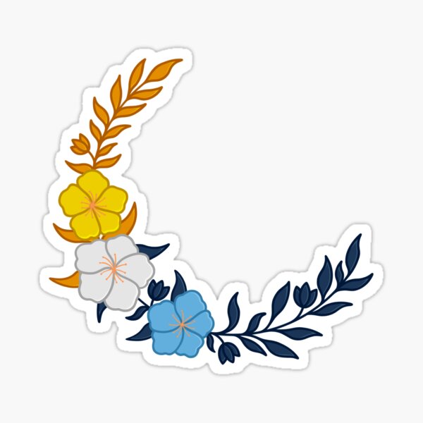 Artikel-Vorschau von Wunderschöner Halbmond aus dezenten aromantischen, ungeschlechtlichen Blüten in Flaggenfarben, designt und verkauft von AroAxel.