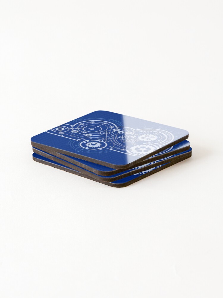 Thumbnail 4 of 5, Coasters (Set of 4), cloud computing technology cloud shape blueprint element designed and sold by NiamLab.