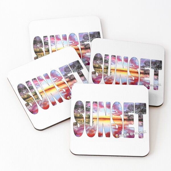 Item preview, SUNSET Beer O'Clock - Beautiful Lake Sunset Reflected designed and sold by Adam Gormley.
