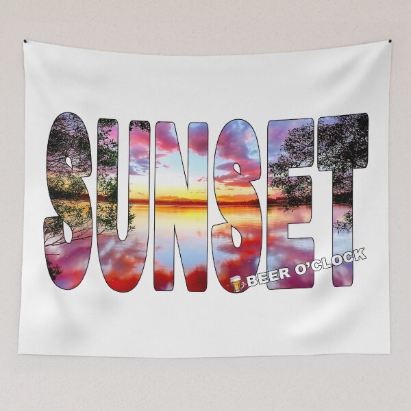 Item preview, SUNSET Beer O'Clock - Beautiful Lake Sunset Reflected designed and sold by Adam Gormley.