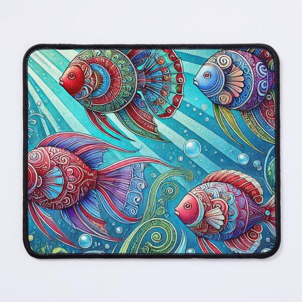 Item preview, Colorful Fish Swimming in Vibrant Underwater Scene - Ocean Life Art Design designed and sold by Zeeshankhan1345.