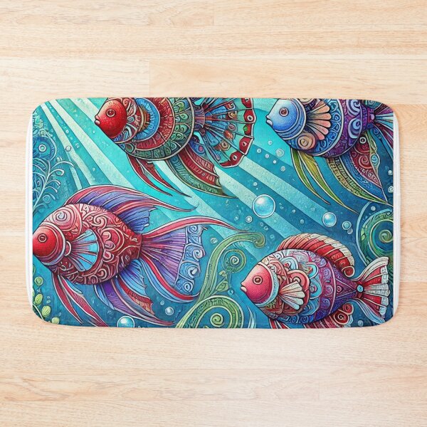 Item preview, Colorful Fish Swimming in Vibrant Underwater Scene - Ocean Life Art Design designed and sold by Zeeshankhan1345.