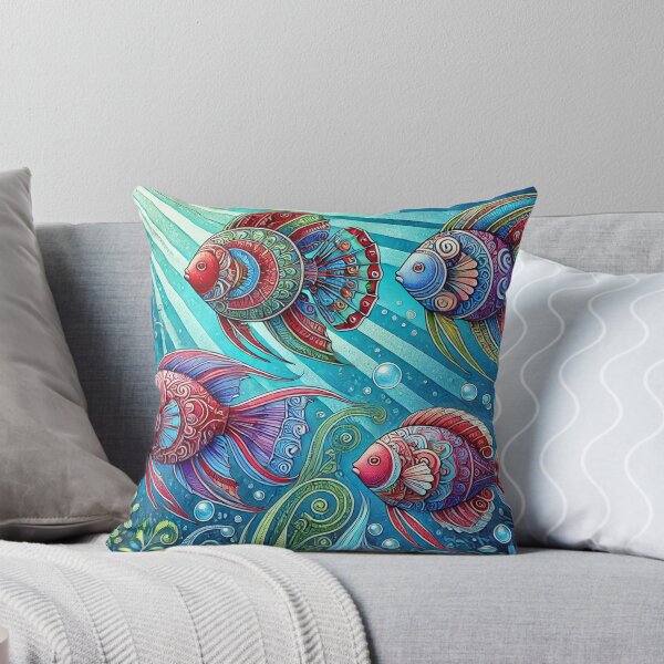 Item preview, Colorful Fish Swimming in Vibrant Underwater Scene - Ocean Life Art Design designed and sold by Zeeshankhan1345.