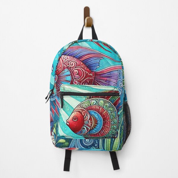 Item preview, Colorful Fish Swimming in Vibrant Underwater Scene - Ocean Life Art Design designed and sold by Zeeshankhan1345.