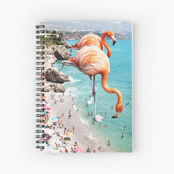 Item preview, Flamingos on the Beach, Wildlife Surrealism Birds, Nature Flamingo Fantasy Beach Summer Photography designed and sold by 83oranges.