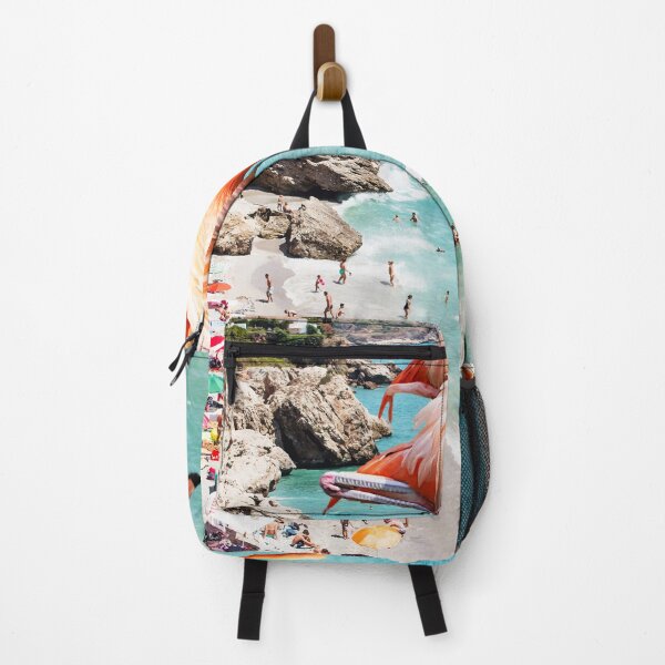 Item preview, Flamingos on the Beach, Wildlife Surrealism Birds, Nature Flamingo Fantasy Beach Summer Photography designed and sold by 83oranges.com.
