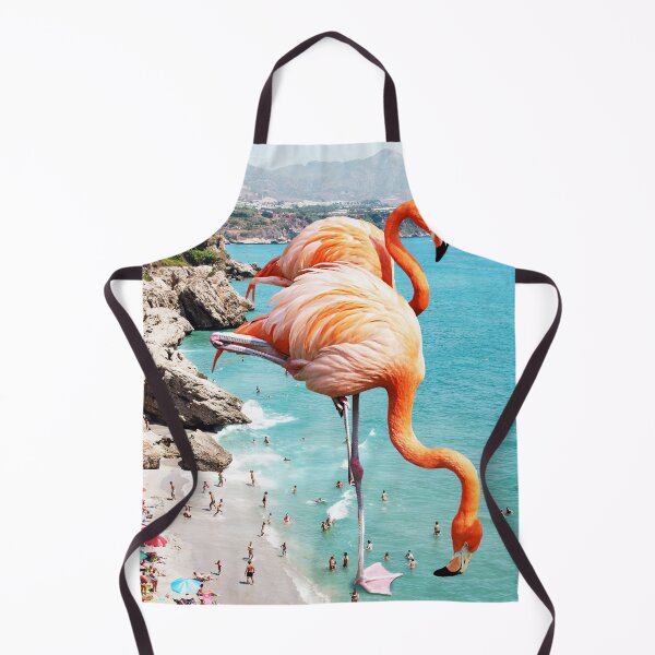 Item preview, Flamingos on the Beach, Wildlife Surrealism Birds, Nature Flamingo Fantasy Beach Summer Photography designed and sold by 83oranges.com.