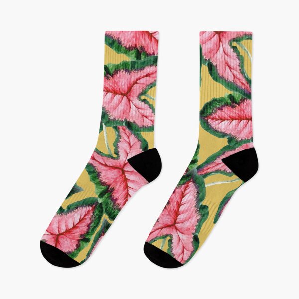 Item preview, Caladium, Botanical Tropical Nature Plants, Vintage Bohemian Exotic Blush Leaves designed and sold by 83oranges.com.