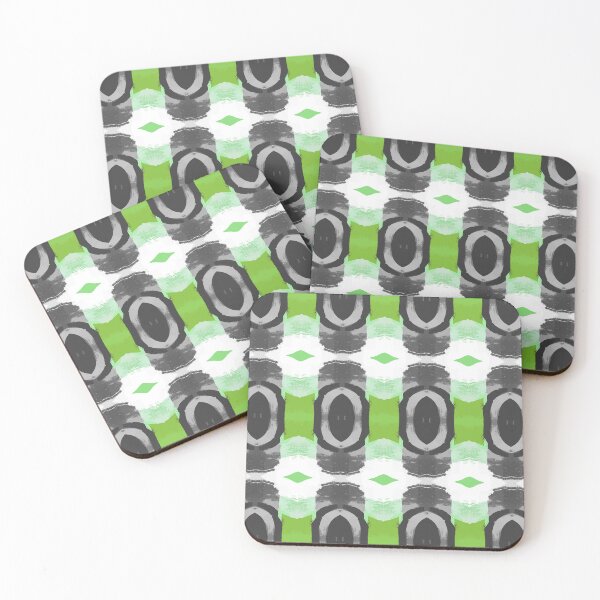 Item preview, Green Black And Gray Abstract Pattern With White Accent designed and sold by KeksWorkroom.