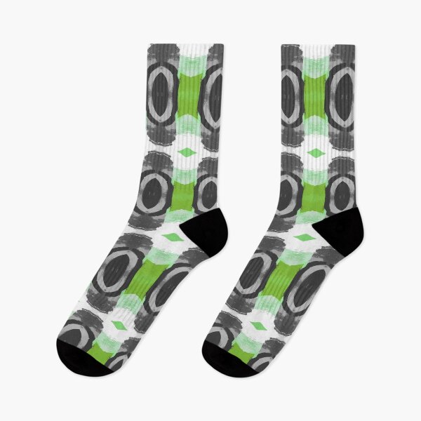 Item preview, Green Black And Gray Abstract Pattern With White Accent designed and sold by KeksWorkroom.