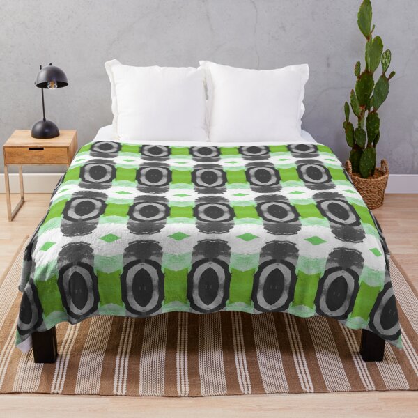 Item preview, Green Black And Gray Abstract Pattern With White Accent designed and sold by KeksWorkroom.