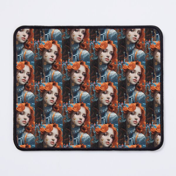 Item preview, red-haired woman with blue flowers designed and sold by Mido-artister.