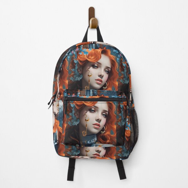 Item preview, red-haired woman with blue flowers designed and sold by Mido-artister.